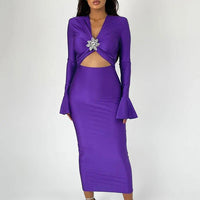 Avianna Women's Evening Dress with Flared Sleeves Rebooters Maxi Women's Dresses