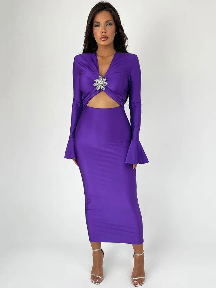 Avianna Women's Evening Dress with Flared Sleeves Rebooters Maxi Women's Dresses