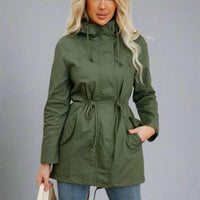 Lena Women's Cotton Hooded Trench Coat Stylish Windbreaker - Rebooters