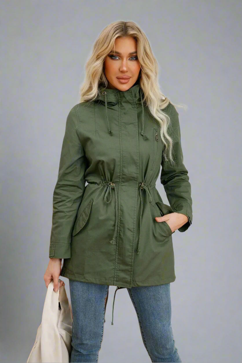 Lena Women's Cotton Hooded Trench Coat Stylish Windbreaker - Rebooters