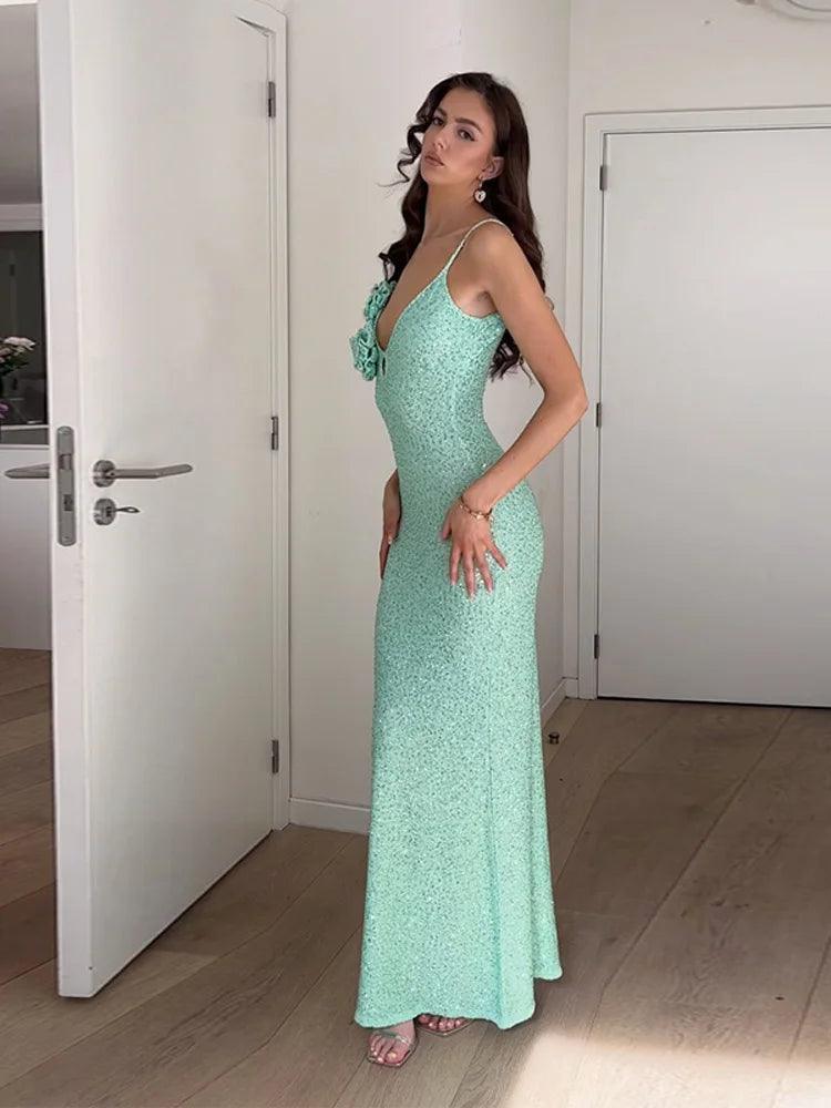 Cataleya Elegant Sequin Floor-Length Women's Evening Dress Rebooters Maxi Women's Dresses