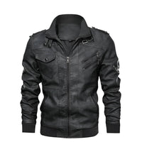 Men's Leather Jacket Autumn Casual Motorcycle PU Biker Leather - Rebooters Mens Leather Jackets