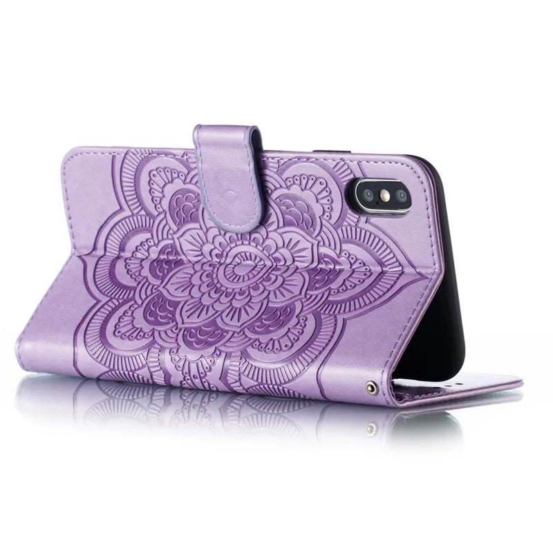 Chic Floral Leather Wallet Case for Your iPhone - Rebooters