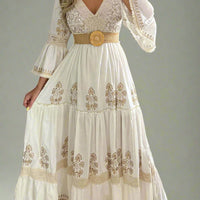 Long Dress Women Summer Boho Lace Dresses Female Beach - Rebooters -Women's Dresses