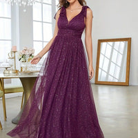 Paloma Women's Evening Gown - Glitter Embellished Design - Rebooters -Women's Dresses
