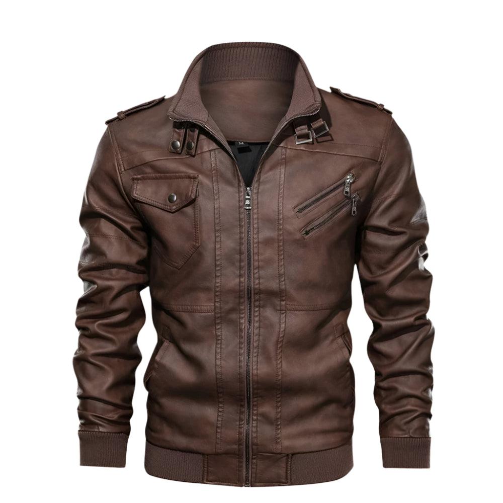 Men's Leather Jacket Autumn Casual Motorcycle PU Biker Leather - Rebooters Mens Leather Jackets