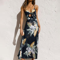 Floral Print Jillian Women's Maxi Dress with High Slit Rebooters Maxi Women's Dresses