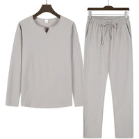 Men's long sleeve top and drawstring pants set Rebooters mens 2 piece set