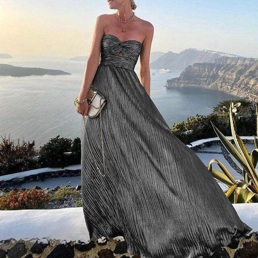 Cameron Women's Evening Gown with Neckline - Rebooters -Women's Dresses
