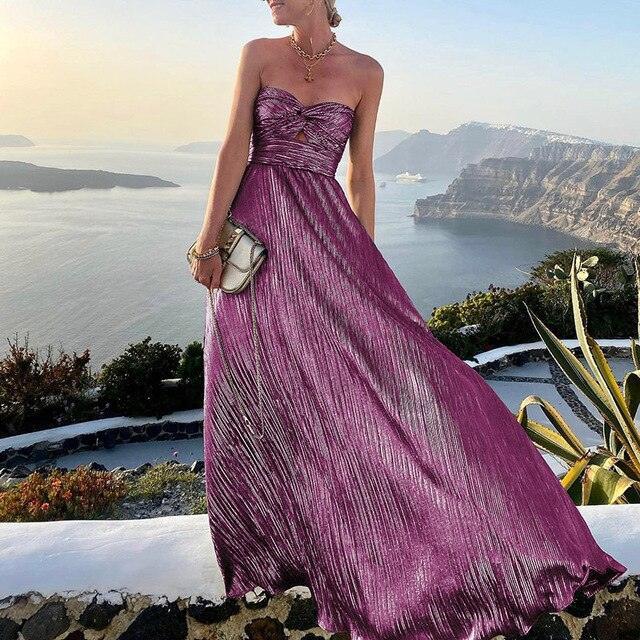 Cameron Women's Evening Gown with Neckline - Rebooters -Women's Dresses