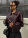 Mara Jacket - Chic Solid Zipper Leather Bomber For Women - Rebooters