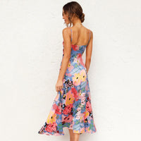 Floral Print Jillian Women's Maxi Dress with High Slit Rebooters Maxi Women's Dresses