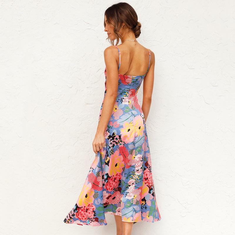 Floral Print Jillian Women's Maxi Dress with High Slit Rebooters Maxi Women's Dresses