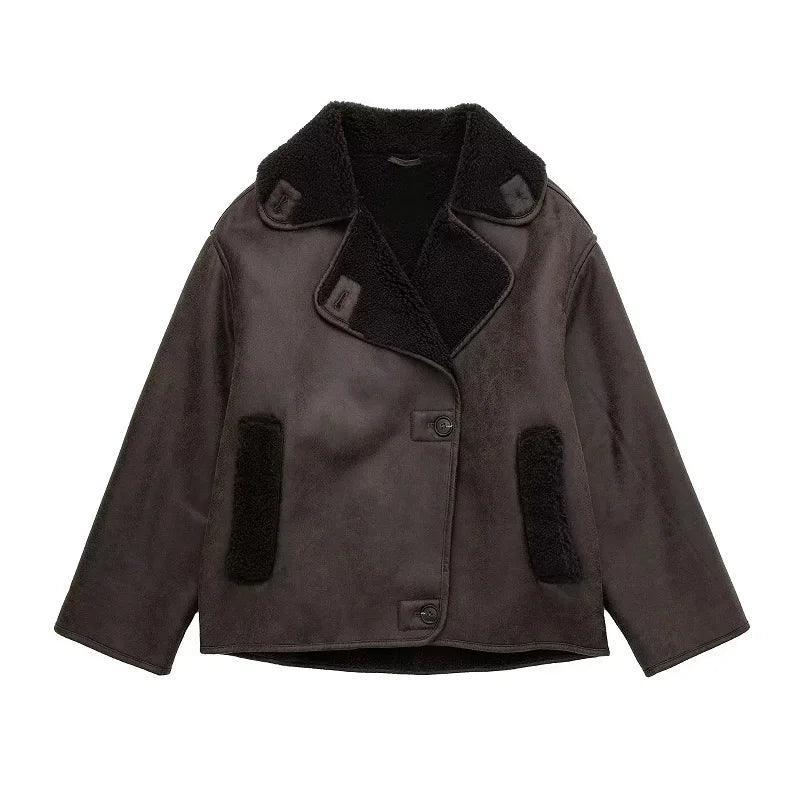 Emery Luxe Jacket - Cozy Faux Leather and Wool Blend - Rebooters