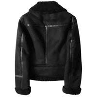 Womens Luxurious Shearling Suede Jacket for Effortless Style - Rebooters