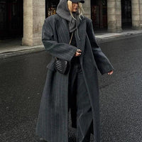 Sienna Chic Women's Dark Grey Striped Wool Blend Jacket - Rebooters