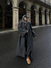Sienna Chic Women's Dark Grey Striped Wool Blend Jacket - Rebooters