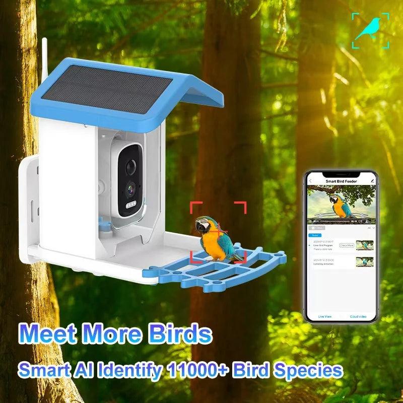 Solar Powered Smart Bird Feeder Camera 5MP FHD Night Vision - Rebooters