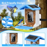 Solar Powered Smart Bird Feeder Camera 5MP FHD Night Vision - Rebooters