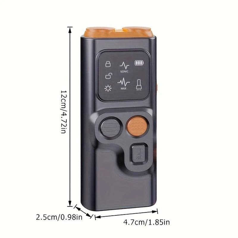 Sonic Dog Repeller with USB Rechargeable Battery, Dual Ultrasonic Emitters & High-Frequency LED Flashlight - Rebooters