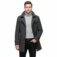 Stylish Alanzo Men's Wool Coat for Winter Comfort - Rebooters
