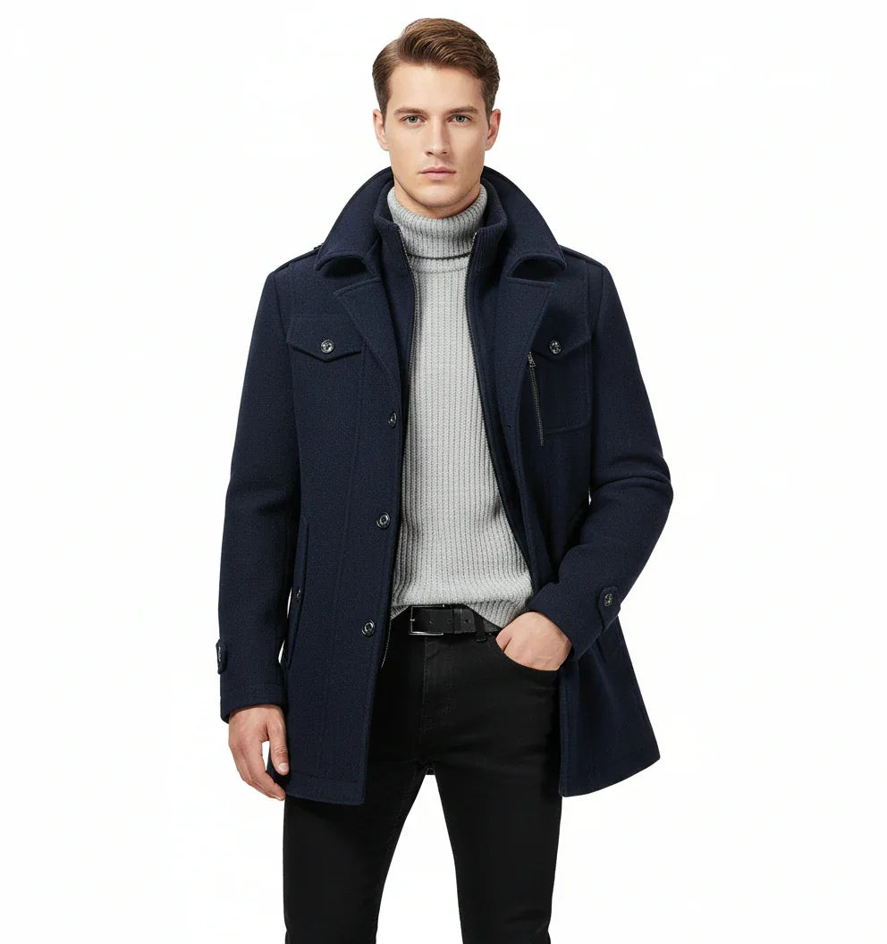 Stylish Alanzo Men's Wool Coat for Winter Comfort - Rebooters