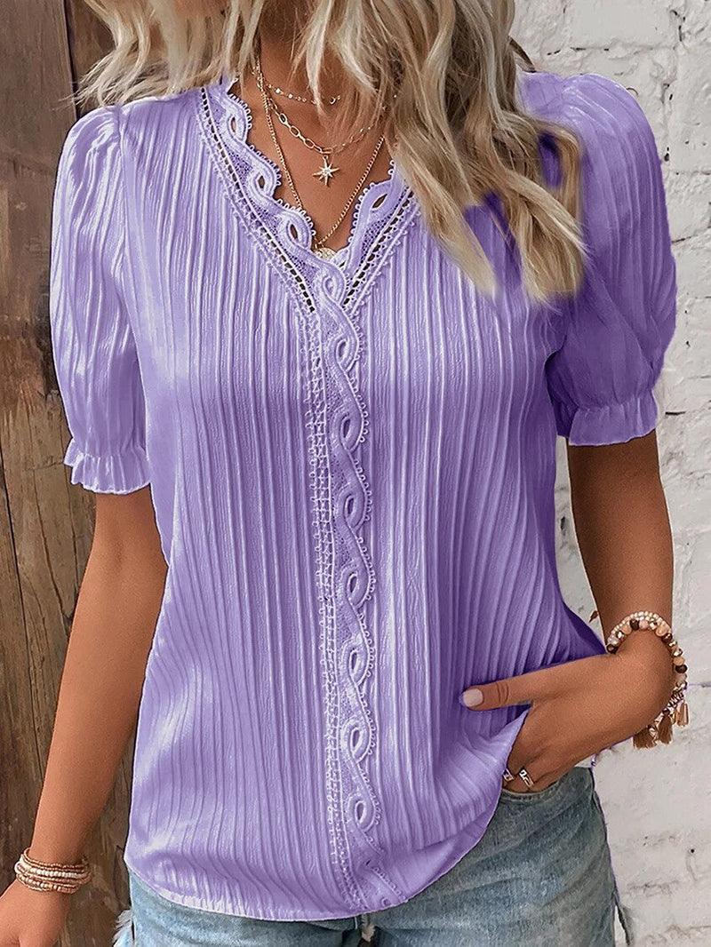 Stylish Women's V-Neck Top – Soft Lightweight Fabric - Rebooters