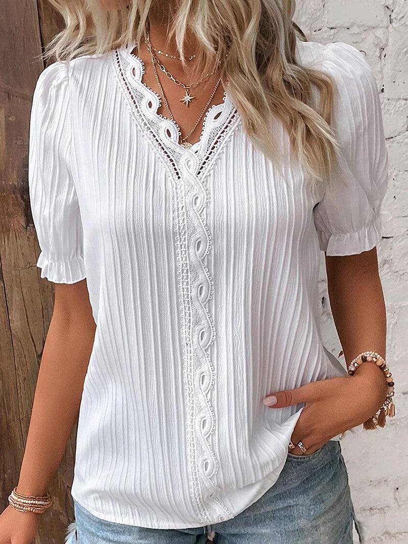 Stylish Women's V-Neck Top – Soft Lightweight Fabric - Rebooters