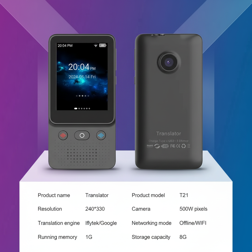 AI Translator Device Real-Time 138 Language Smart Voice Translator