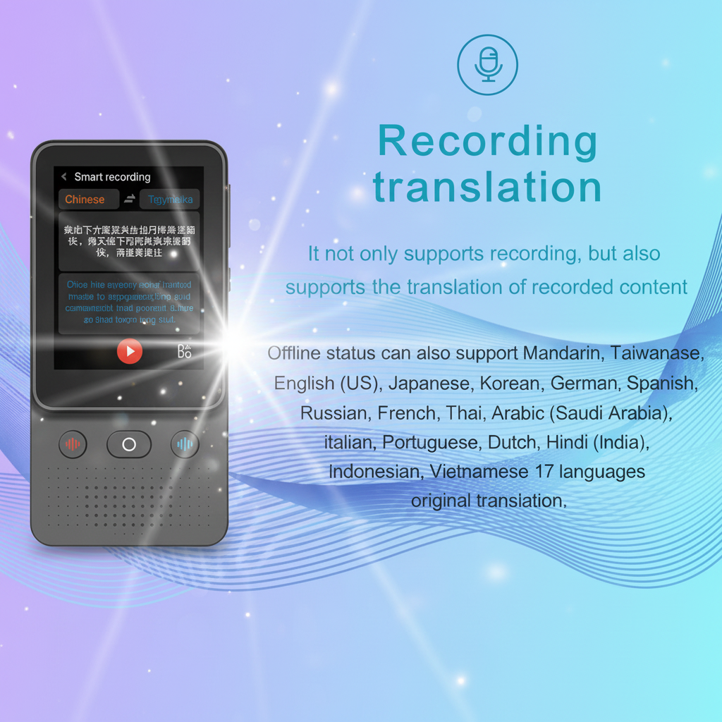 AI Translator Device Real-Time 138 Language Smart Voice Translator