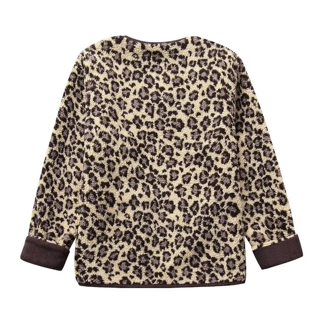 Womens Stylish Leopard Print Teddy Coat for Ultimate Warmth - Rebooters