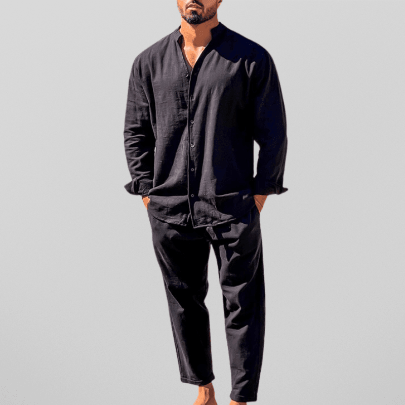 Men’s Slim Fit Linen Set for Stylish Summer Comfort Rebooters mens 2 piece set