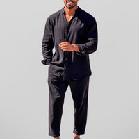 Men’s Slim Fit Linen Set for Stylish Summer Comfort Rebooters mens 2 piece set