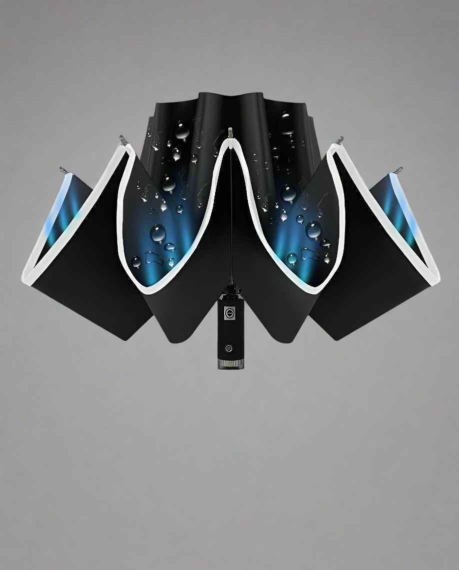 Reflective Inverted Umbrella – Windproof Auto Open/Close Travel Umbrella