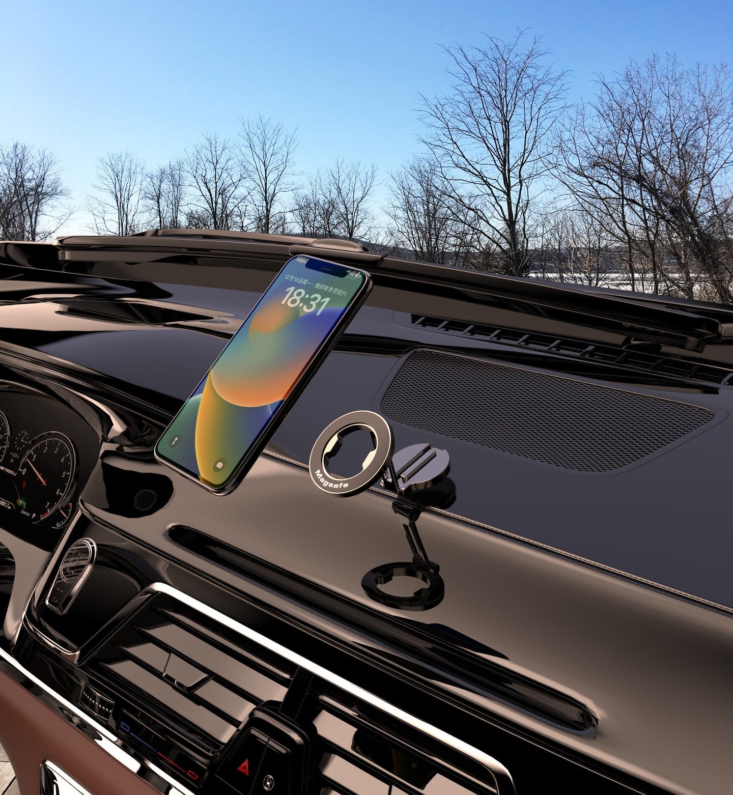 UltraFold 360 MagSafe Magnetic Car Phone Mount Metal Body - Rebooters