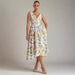 Violet Lightweight Floral Midi Dress with Petal Motifs