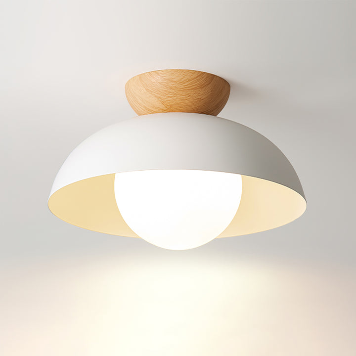 White Modern Semicircular Bedroom Ceiling Lamp Fixture - Rebooters