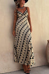 Millie Art-Inspired V-Neck Maxi Dress with Bold Statement Print - Rebooters -Women's Dresses