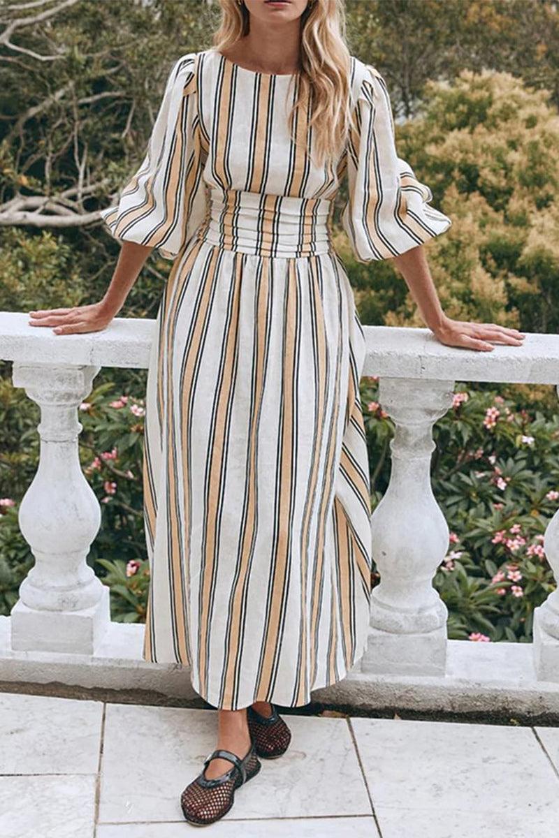 Nevaeh Retro Bloom Maxi Dress Elegant Vintage Style - Rebooters -Women's Dresses