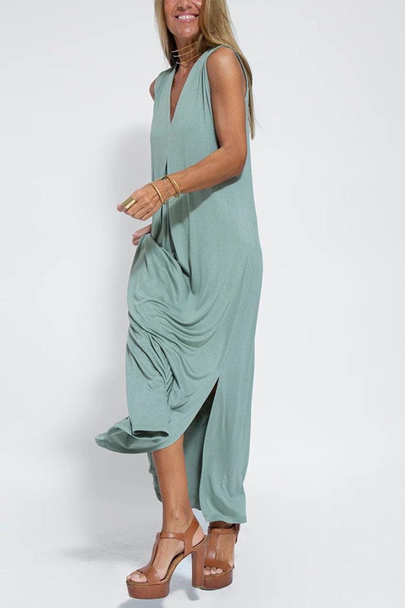 Alison Elegant Sleeveless Draped Maxi Dress for Effortless Style Rebooters Maxi Women's Dresses