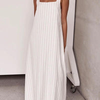 Ashley Breezy Striped Square Neck Maxi Dress for Effortless Style Rebooters Maxi Women's Dresses