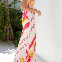 Bianca Equatorial Print Tie Strap Dress for Summer Fun - Rebooters -Women's Dresses