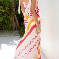 Bianca Equatorial Print Tie Strap Dress for Summer Fun - Rebooters -Women's Dresses