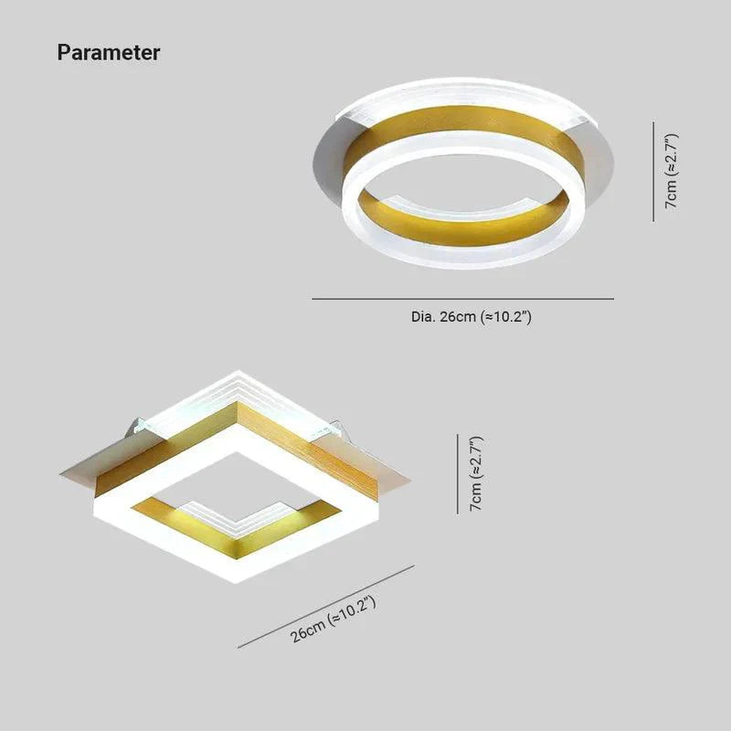 Square Gold Modern Corridor Ceiling Light for Indoor Use - Rebooters