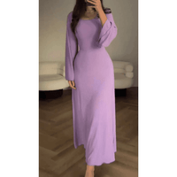 Elegant Adaline Women's Knit Maxi Dress with Flared Hem Rebooters Maxi Women's Dresses