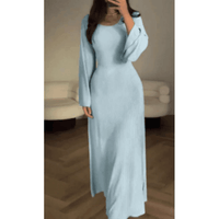 Elegant Adaline Women's Knit Maxi Dress with Flared Hem Rebooters Maxi Women's Dresses