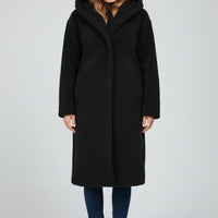 Women's Autumn Winter Woolen Long Coat for Cozy Style Black - Rebooters