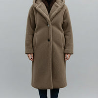 Women's Autumn Winter Woolen Long Coat for Cozy Style Khaki - Rebooters
