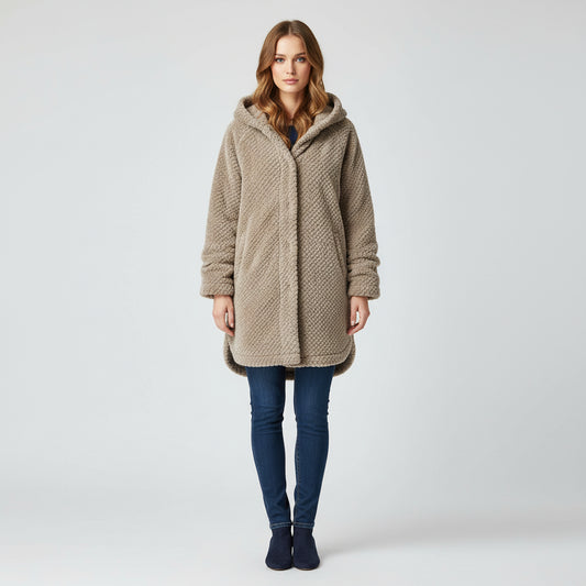 Women's Hooded Teddy Coat for Cozy Winter Style - Rebooters