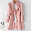 Women's Modern Cut-Out Trench Coat: Chic High Collar & Button Design! - Rebooters